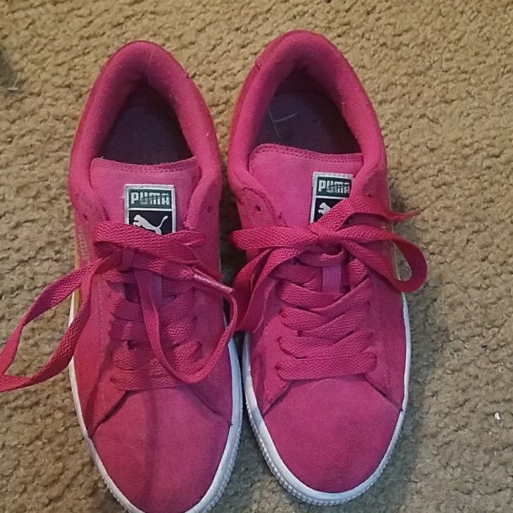 Pink and Gold Puma Suede